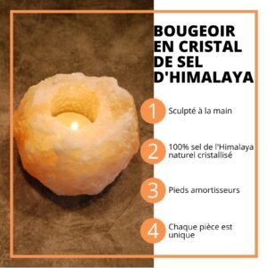 Bougeoir en Cristal de Sel Himalaya Rock 1Kg – Image 2