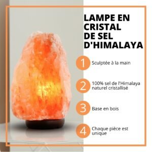 Lampe usb en Cristal de Sel s'Himalaya Rock 2 à 3 kg – Image 2