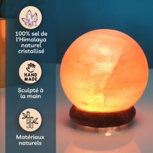 Lampe usb en Cristal de Sel s'Himalaya Sphère – Image 4