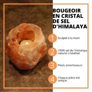 Bougeoir en Cristal de Sel Himalaya Rock 500 gr – Image 2