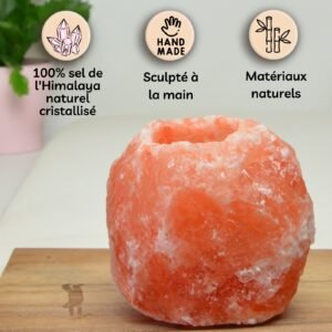 Bougeoir en Cristal de Sel Himalaya Rock 500 gr – Image 8