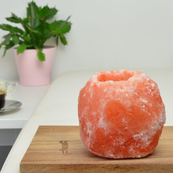 Bougeoir en Cristal de Sel Himalaya Rock 500 gr