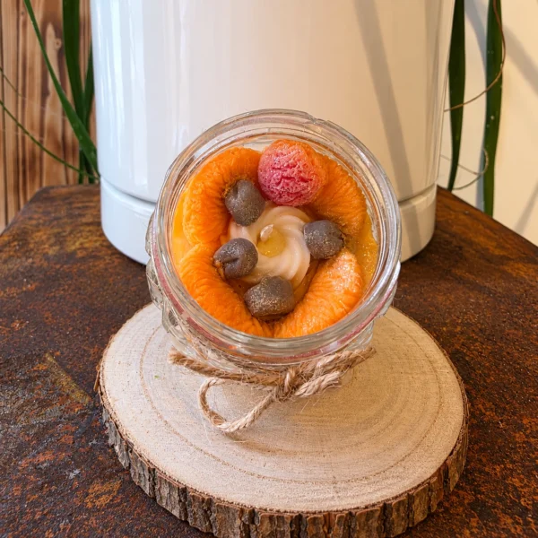 Bougie décorative Moka Mandarine aux détails gourmands orangés
